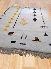 Load image into Gallery viewer, ethnic rug, white kilim, Beni Ourain colorful, Moroccan ivory rug, Custom sized rug - AUALIRUG