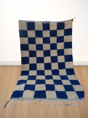 Load image into Gallery viewer, Moroccan rug shag - Berber rug - Entryway rug - handmade rug - wool rug - Custom area rug - Blue and white rug - Living room rug - - AUALIRUG