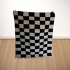 Monochrome Delight: Moroccan Black and White Checkered Rug for Modern Interiors Berber| Customise
