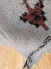 Load image into Gallery viewer, Artistic Rugs, Eiffel Tower Design Rug, Moroccan Rug, Living Room Rug, Berber Style Rug, Lamb Wool Black White Rug, Handcrafted Area Rug - AUALIRUG