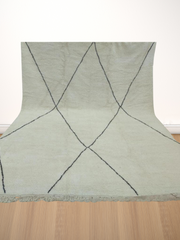 Load image into Gallery viewer, Authentic Beni Ourain rug - Large Moroccan Rug - Home art Living Room Rug - Berber Style Rug - Genuine Lamb Wool - Moroccan Black White Rug - AUALIRUG