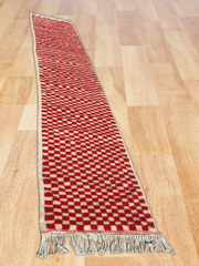 Load image into Gallery viewer, Traditional Moroccan Rug - Home art living room rug - Gorgeous Beni Ourain Carpet - Wool Rug - Shaggy Rug - Red and White Rug - Antique Rug - AUALIRUG