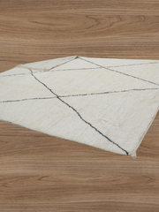 Load image into Gallery viewer, Authentic Beni Ourain rug - Large Moroccan Rug - Home art Living Room Rug - Berber Style Rug - Genuine Lamb Wool - Moroccan Black White Rug - AUALIRUG