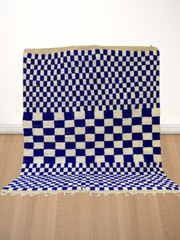 Load image into Gallery viewer, Morocco Area Rug, Sheep Wool Rug, Blue Carpet, Nursery room rug, Blue wool rug| Customise