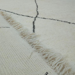 Authentic Beni Ourain rug - Large Moroccan Rug - Home art Living Room Rug - Berber Style Rug - Genuine Lamb Wool - Moroccan Black White Rug - AUALIRUG