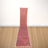 Traditional Moroccan Rug - Home art living room rug - Gorgeous Beni Ourain Carpet - Wool Rug - Shaggy Rug - Red and White Rug - Antique Rug| 420cm x 80cm In Stock