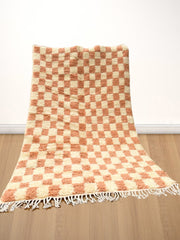 Load image into Gallery viewer, Handmade rug for indoor, custom made moroccan rug, Custom made Checkered Area rug, Orange and white squares rug| Customise