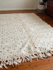 Load image into Gallery viewer, Rug Dots Beni Ourain Style Hand Knotted Morocco, Handmade Dotty Rug, Authentic Moroccan Ivory Berber Carpet, Morocco Area Rug, Polka Rug