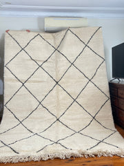 Load image into Gallery viewer, Home Art living Room rug - Carpet Handmade by Berber Women - Rug in Austalia - Bohemian Rug - Hand Knotted Rug - Black White Custom Rug