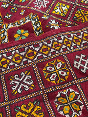 Load image into Gallery viewer, Moroccan Rug - Authentic Ru - Shag wool Berber Rug - Custom Rug - Handmade Rug - checkerboard rug - Red rug - Eye catching rug - chic Rug