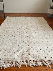 Load image into Gallery viewer, Rug Dots Beni Ourain Style Hand Knotted Morocco, Handmade Dotty Rug, Authentic Moroccan Ivory Berber Carpet, Morocco Area Rug, Polka Rug