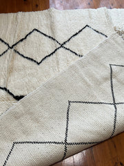 Load image into Gallery viewer, Modern Artwork - Berber Carpet - Shaggy Rug - Genuine Wool Rug - Living Room Rug - Chic Rug - Black and White Moroccan Rug - Hand woven rug