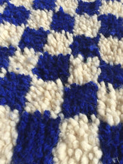 Load image into Gallery viewer, Bohemian Checkered Rug - Handmade Carpet Moroccan - Hallway Area Rug - Shaggy Carpet - Checkerboard Runner - Wool Rug - Berber Rug