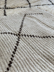 Load image into Gallery viewer, Moroccan Berber Rug - Custom Handmade Rug - Berber White And Black Carpet - Long Berber Carpet In Stock - Tribal Wool Rug