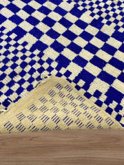 Load image into Gallery viewer, Morocco Area Rug, Sheep Wool Rug, Blue Carpet, Nursery room rug, Blue wool rug