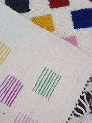 Load image into Gallery viewer, handmade colorful checkered Rug, Wool Berber carpet, morocco rugs, custom Morrocan rug