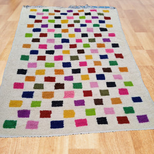 handmade colorful checkered Rug, Wool Berber carpet, morocco rugs, custom Morrocan rug
