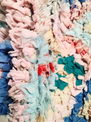 Load image into Gallery viewer, Bouchrouite Moroccan large berber rug, traditional Bouchrouite rugs, Moroccan rug light blue, Moroccan graphic rug