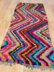 Load image into Gallery viewer, Bohemian Beauty: Handwoven Moroccan Bouchouite Rug - Vibrant Colors, Unique Design