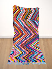 Load image into Gallery viewer, Bohemian Beauty: Handwoven Moroccan Bouchouite Rug - Vibrant Colors, Unique Design