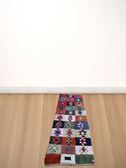 Load image into Gallery viewer, Bouchrouite Tapis authentic, colorful Tribal rug, Vintage rag rug, morocco textile art carpet