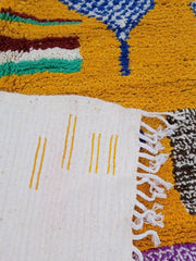 Load image into Gallery viewer, yellow Wool handmade rug, Moroccan vintage rug, Moroccan Tuareg rug style, bohemian tribal luxurious rug