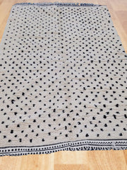 Load image into Gallery viewer, White Berber Rug with a Black pattern, White and Black Area Rug, Abstract Black and White Rug