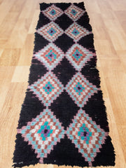 Load image into Gallery viewer, abstract Boucharouite carpets, vintage Moroccan carpets, aesthetic Carpets, contemporary Boucharouite rugs, floor carpets