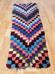 Load image into Gallery viewer, Berber boucherouite carpet, cherouite rug, Moroccan boucherouite, Berber Kilim