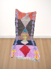 Load image into Gallery viewer, Wanderlust Wonder: Unique Berber Vintage Bouchouite Rug - Moroccan Boho Vibes