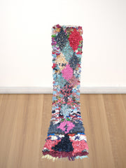 Load image into Gallery viewer, Bouchrouite rug aesthetic, handwoven multi-color rug, antique tapis flowers, mid-century area rug