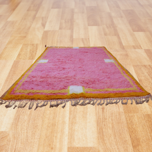 simple motifs pink rug, flat fluffy rug, Moroccan traditional rugs, Shaggy Rug, Motifs carpet - AUALIRUG