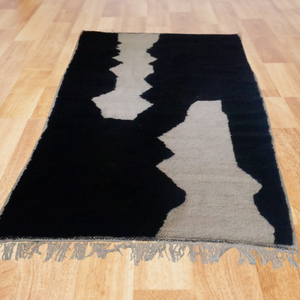 Wool Rugs Australia - tufted area rug - Gorgeous Beni Ourain Carpet - terracotta solid rug - Simple rug- Black and White Rug - Oversize rug - AUALIRUG