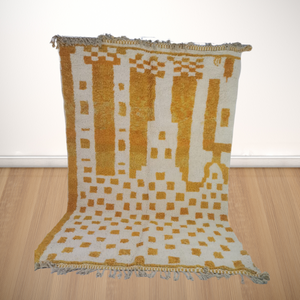 Traditional Design, Moroccan gold rugs, check area rugs, checkered gold rugs, Custom Beni Ourain Rugs, Authentic Crafts| Customise
