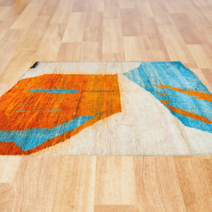 Abstract Carpet, Azilal Rug, Wool Moroccan Rug, Berber Beni Ouaraine - AUALIRUG