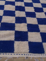 Load image into Gallery viewer, Moroccan rug shag - Berber rug - Entryway rug - handmade rug - wool rug - Custom area rug - Blue and white rug - Living room rug - - AUALIRUG
