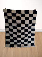 Load image into Gallery viewer, Monochrome Delight: Moroccan Black and White Checkered Rug for Modern Interiors Berber| Customise

