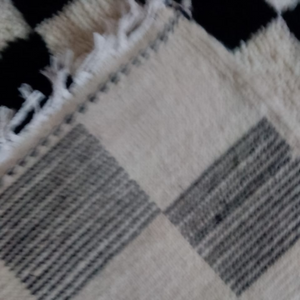 Monochrome Delight: Moroccan Black and White Checkered Rug for Modern Interiors Berber| Customise