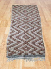 Load image into Gallery viewer, Woven Fringe Runner, Traditional Pink Diamond Rug, Sheep Wool Rug, Wool Carpet Australia, Modern Rug, Colorful Rug, Rug in America - AUALIRUG
