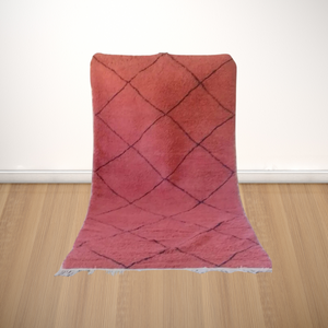 Faded Rug - Red rug - Authentic Rug - living room rug - Monochrome Deisgn Interior - Soft Rug - Geometric Runner - Plain rug - Chic Carpet - AUALIRUG