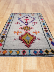 Load image into Gallery viewer, Enchanting Traditions, Handmade Moroccan Wool Rug, Textured Elegance - AUALIRUG
