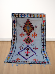 Load image into Gallery viewer, Enchanting Traditions, Handmade Moroccan Wool Rug, Textured Elegance - AUALIRUG
