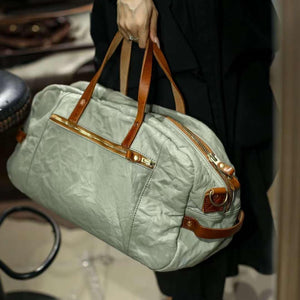 Vintage Full Grain Leather Duffle Bag, Women's Leather Weekend Bag,  Men's Travel Bag, Carry-On Bag, Leather Luggage, Leather Gym Bag
