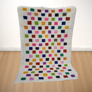handmade colorful checkered Rug, Wool Berber carpet, morocco rugs, custom Morrocan rug| Customise