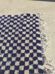 Load and play video in Gallery viewer, Amazing multicolored Rug - Handmade Rug - Traditional Moroccan Rug - Wool Area Rug - Bohemian Rug - Blue and White Rug - Antique Rug
