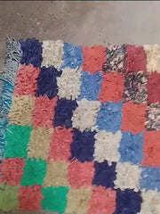 Load and play video in Gallery viewer, Rustic Elegance: Personalized Vintage Moroccan Bouchouite Rug for a Distinctive Home | 60cm x 208cm In Stock
