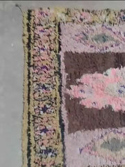 Load and play video in Gallery viewer, Moroccan Tapestry: Custom Vintage Bouchouite Rug, Crafted with Passion | 100cm x 184cm In Stock
