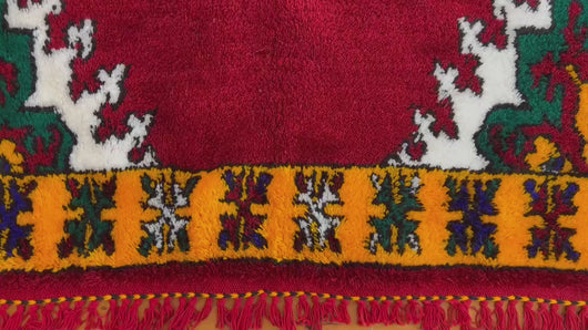 Fluffy Azilal Rug - Old Berber Rug - Hallway Rug - Antique Berber Carpet - Hand Knotted Rug -  Solid Rug - Authentic Rug - Colorful Rug