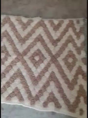 Load and play video in Gallery viewer, Woven Fringe Runner, Traditional Pink Diamond Rug, Sheep Wool Rug, Wool Carpet Australia, Modern Rug, Colorful Rug, Rug in America
