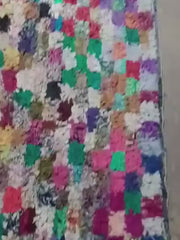 Load and play video in Gallery viewer, Bouchrouite antique rug, checkered colored rug, handmade custom carpet, decorative rug
